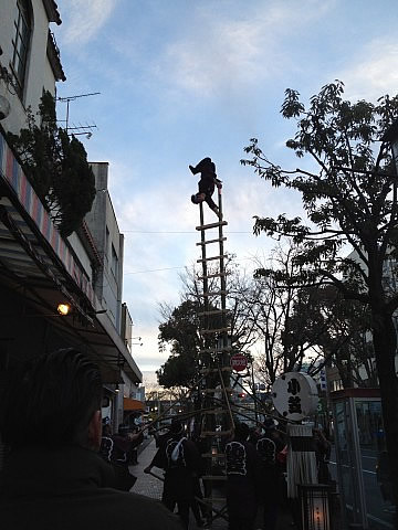 小笠　若鳶会様梯子のり