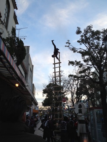 小笠　若鳶会様梯子のり