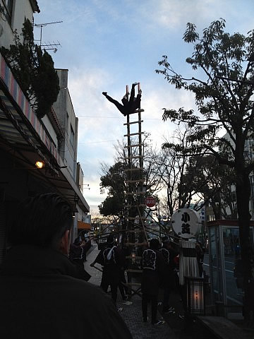 小笠　若鳶会様梯子のり