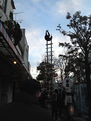 小笠　若鳶会様梯子のり