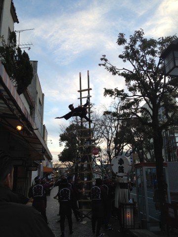 小笠　若鳶会様梯子のり