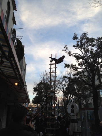 小笠　若鳶会様梯子のり