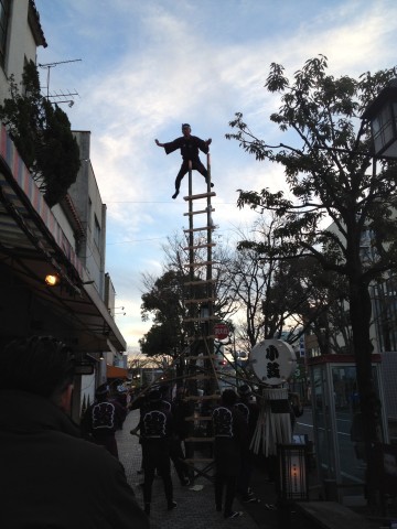小笠　若鳶会様梯子のり