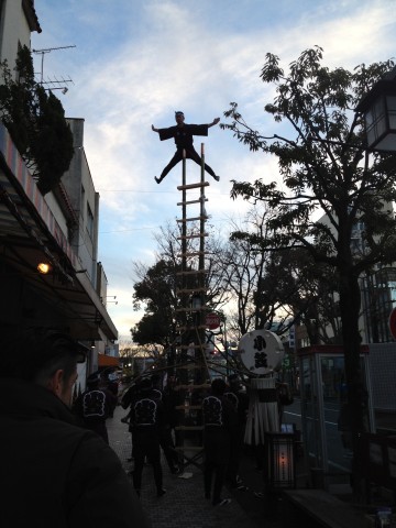 小笠　若鳶会様梯子のり